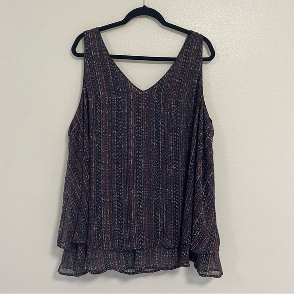 Lane Bryant Sleeveless Abstract Print Blouse Plus Size 26 - Picture 1 of 9